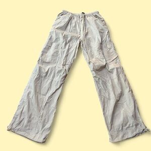 Charlotte Russe White/Light Gray Cargo Pants